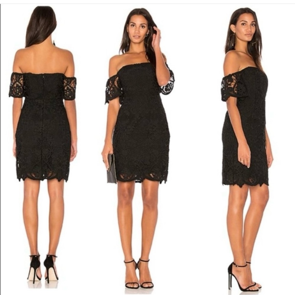 BB Dakota Black Off-Shoulder Sheath Dress